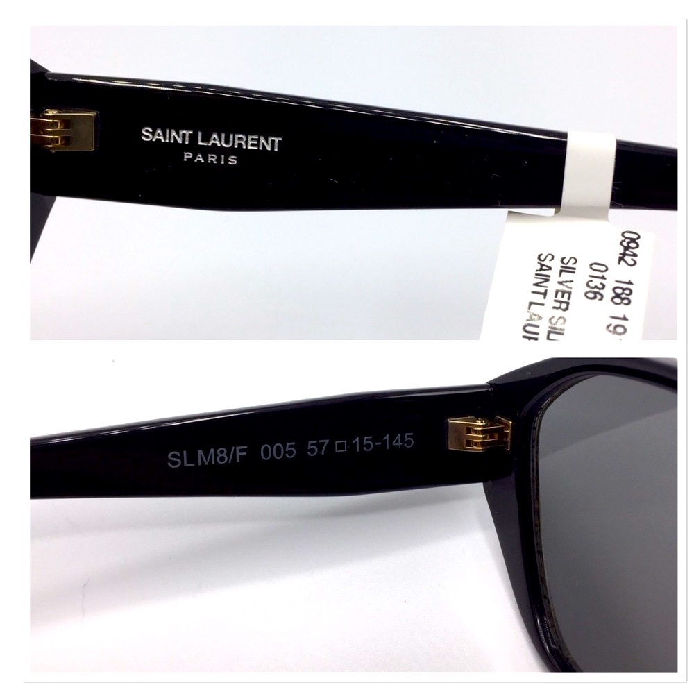 YSL Saint Laurent Sunglasses Silver Gold Sparkle Sunglasses - Picture 3 of 8